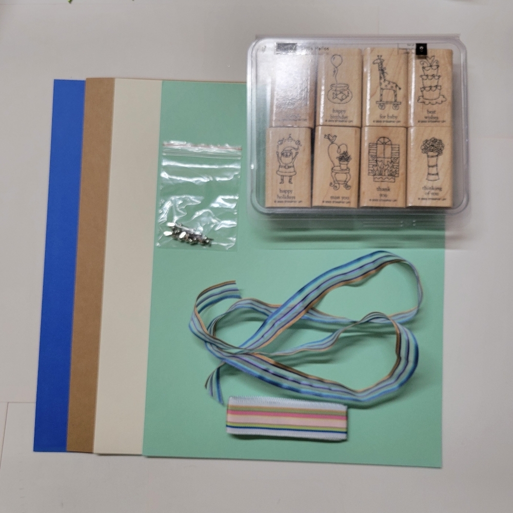 Stampin' Up! Little Hellos wood mount stamp set, Set of 6.